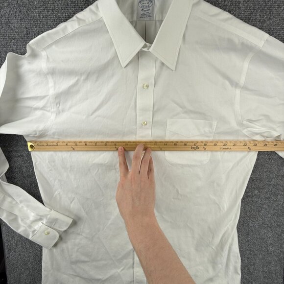 Brooks Brothers Non Iron Button Up Shirt Long Sleeve Men Classic White 16.5 34 * - Picture 5 of 16